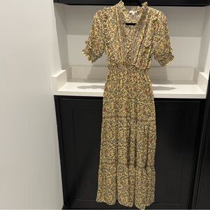 Max Studio Yellow and Red Floral Maxi Dress. Size S